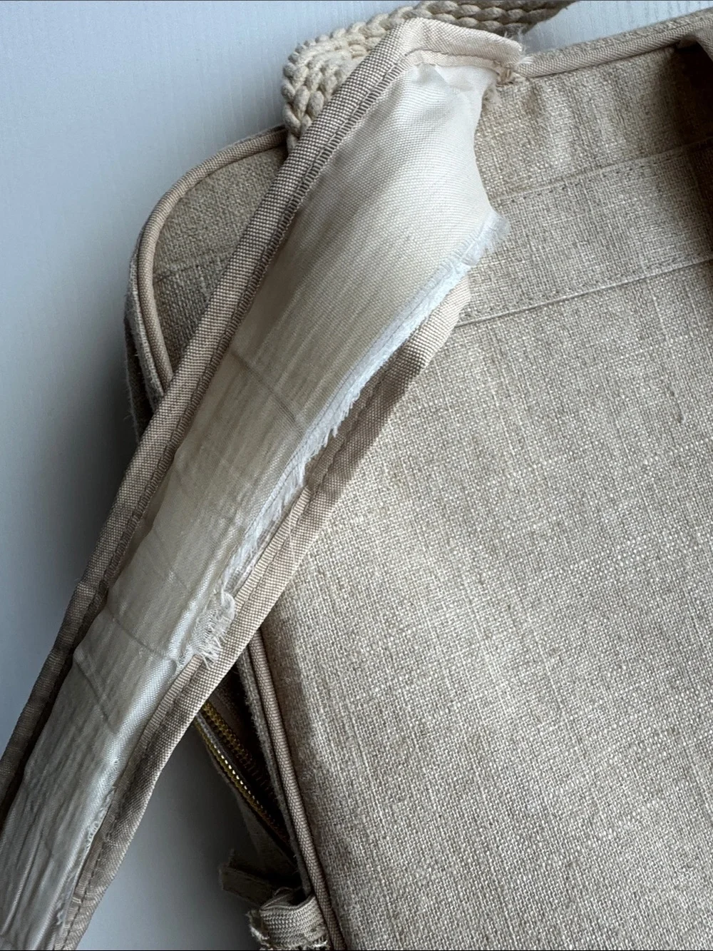 So Young Neutral Cream Canvas Backpack Tote for Women Teacher Bag Work Bag